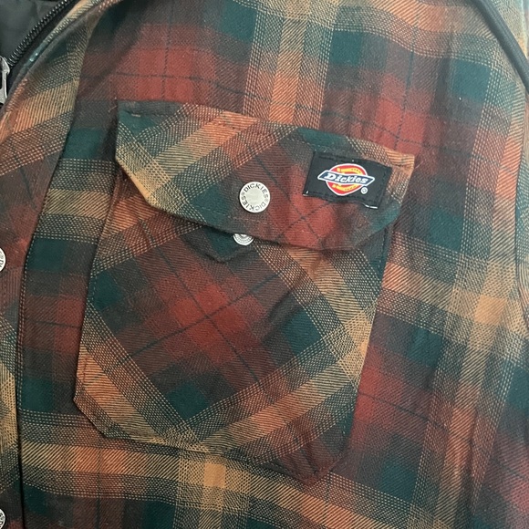 Dickies Men's Plaid Shirt Jacket - Brown, Green and Gold - Picture 2 of 9